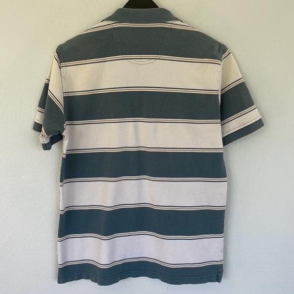Van Heusen blue white stripe cotton polo shirt size large - Picture 8 of 10